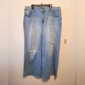 Fashion Nova 90s Ripped Wide Leg Jean